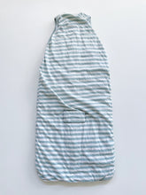 Load image into Gallery viewer, Woolbabe Duvet Front Zip Sleeping Bag - Blue Stripe (000-2y)