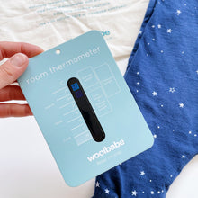 Load image into Gallery viewer, Woolbabe Organic/Merino Sleep Suit Navy/Stars (1y)