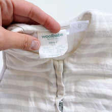 Load image into Gallery viewer, Woolbabe Duvet Front Zip Sleeping Bag - Grey Stripe (000-2y)