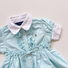 Load image into Gallery viewer, Ralph Lauren Collared Ruffle Dress | Blue (2y)
