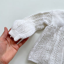 Load image into Gallery viewer, Soft Wool Handmade Cardigan White (3-6m)
