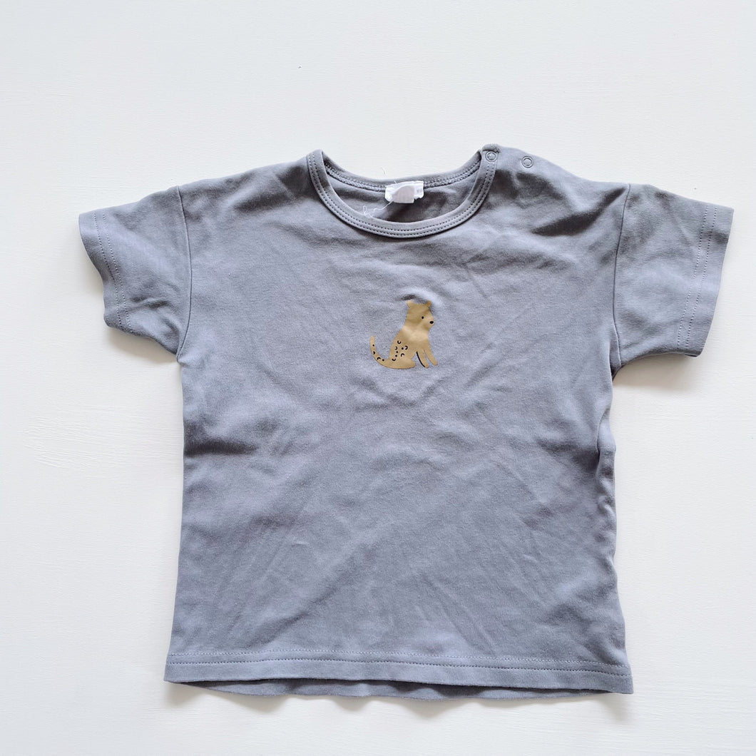 Jamie Kay Pima Cotton T-Shirt Grey Tiny Leopard (4y)
