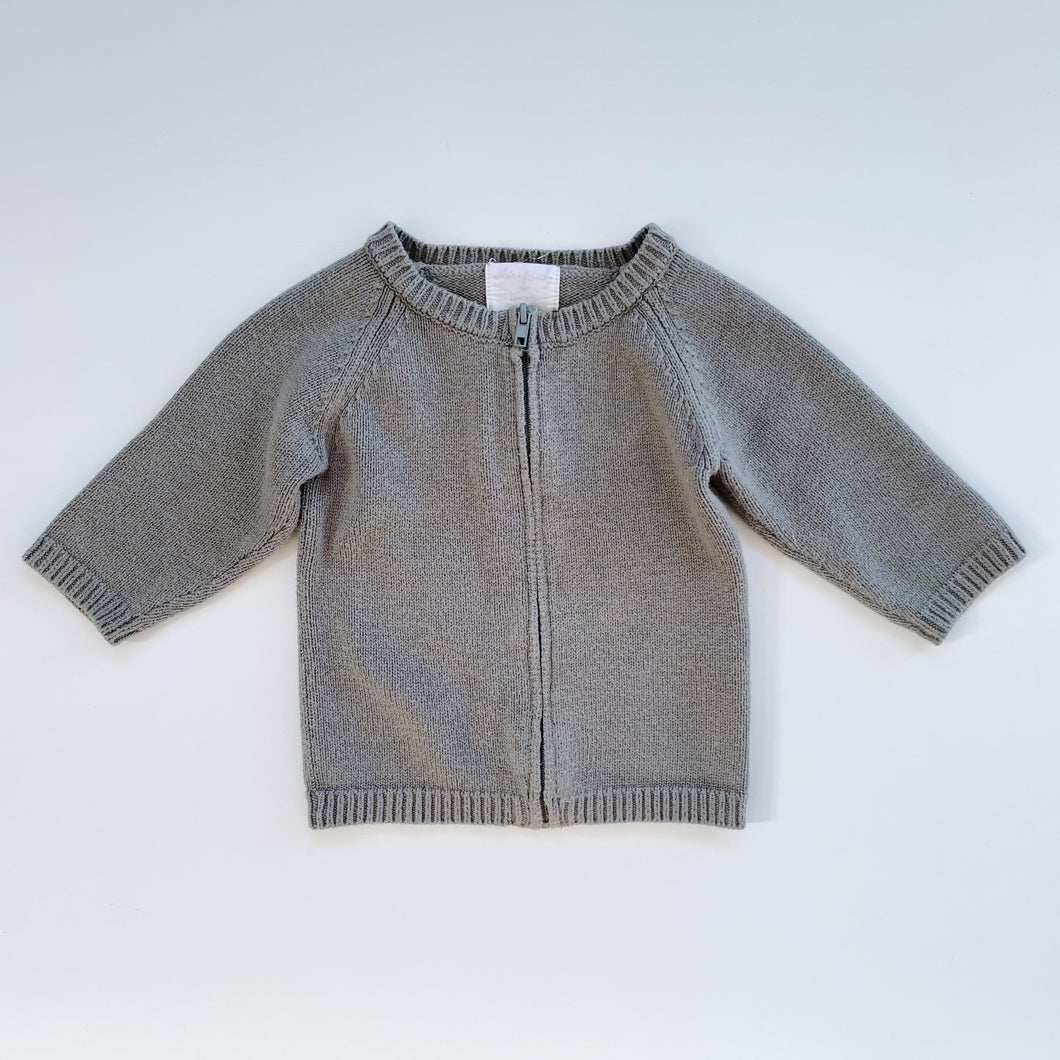 Wilson + Frenchy Cotton/Bamboo/Wool Cardigan Green (3-6m)