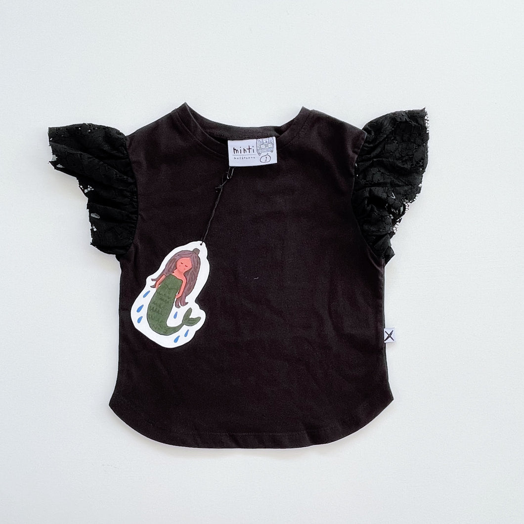 Minti Lacey Tee Black NEW (1y)