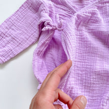 Load image into Gallery viewer, Peter Alexander Organic Muslin Kimono Romper Lilac (3-6m)
