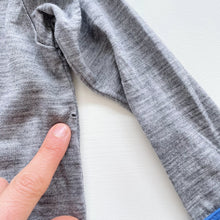 Load image into Gallery viewer, Little Zee Merino L/S Top Grey/ Blue Trim (6-12m)
