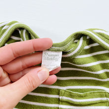 Load image into Gallery viewer, Nature Baby Organic L/S Top Green Stripes (6-12m)
