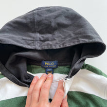Load image into Gallery viewer, Polo Ralph Lauren Black Hooded L/S Top Green Stripes (3y)
