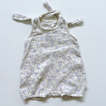 Load image into Gallery viewer, Wilson &amp; Frenchy Organic Romper Lilac Tulips NWOT (6-12m)

