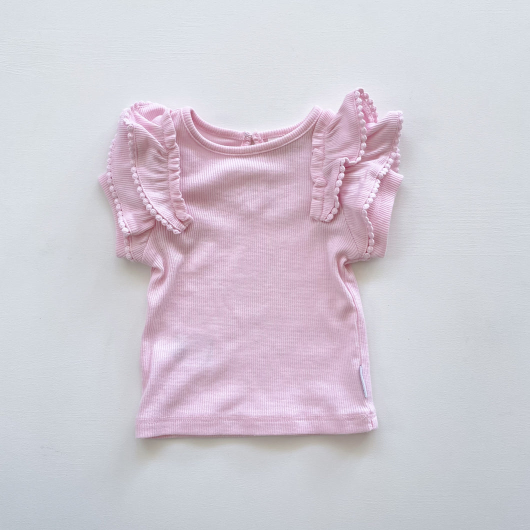 Country Road Frill Tee Pink (3-6m)