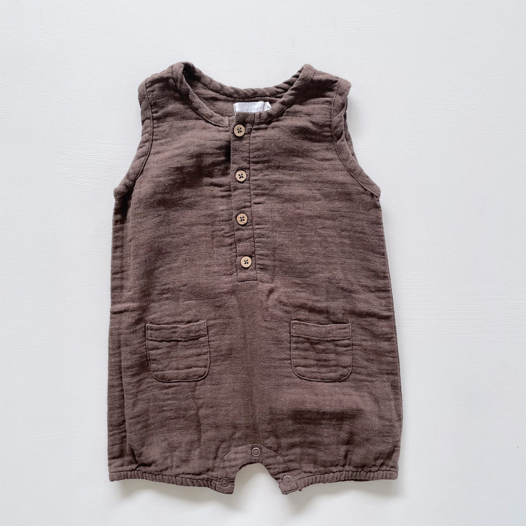 Jamie Kay Organic Muslin Romper Brown (1y)
