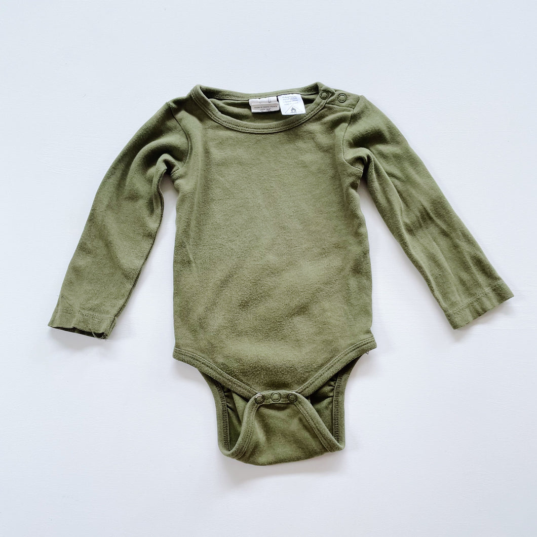 Buck & Baa Organic L/S Bodysuit Green (3-6m)