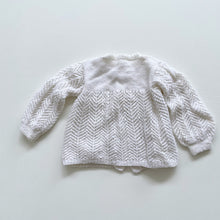 Load image into Gallery viewer, Soft Wool Handmade Cardigan White (3-6m)

