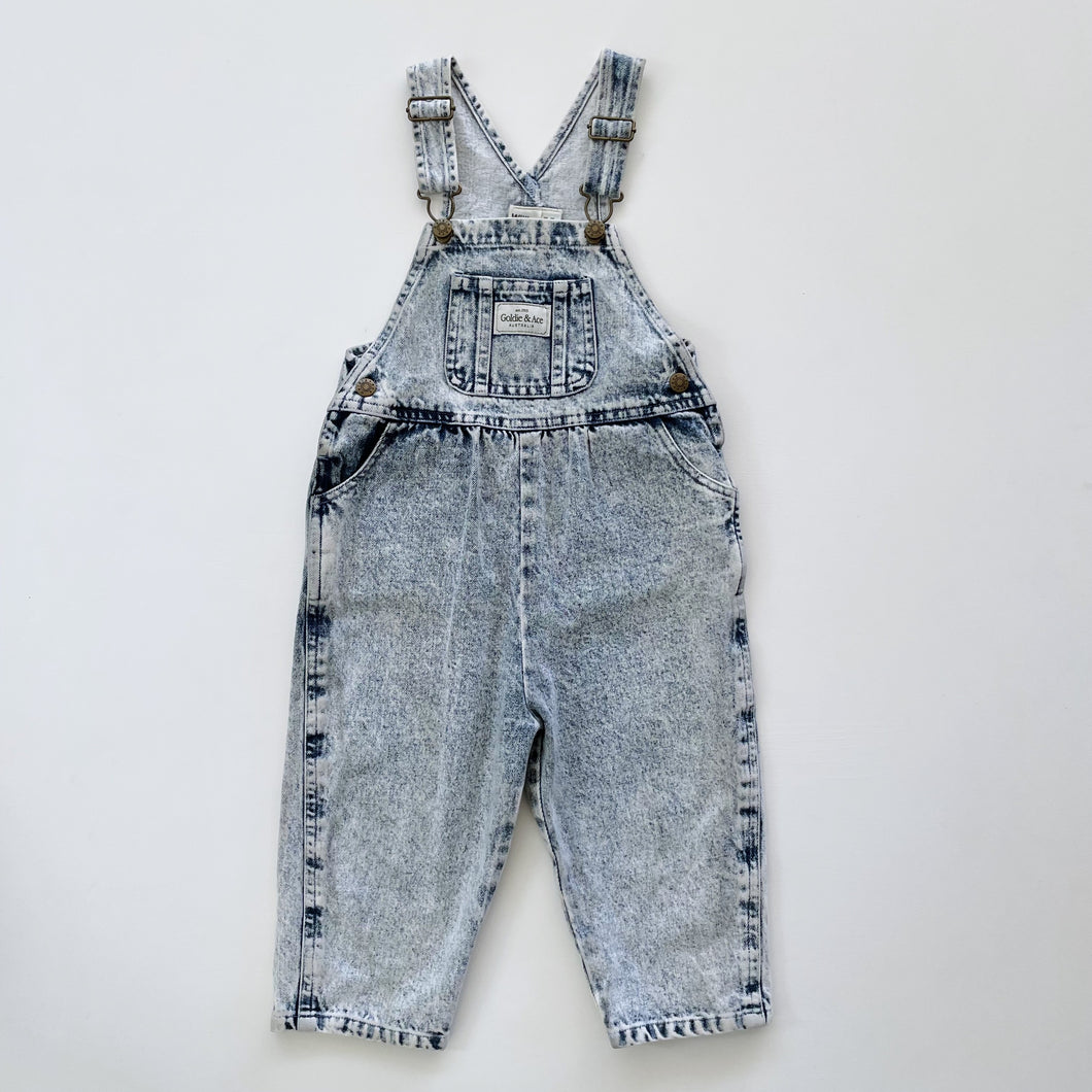Goldie + Ace Burton Vintage Washed Denim Overalls Light Denim (2y)