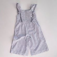Load image into Gallery viewer, F&amp;F Playsuit Ruffles B/W Stripes (3-4y)
