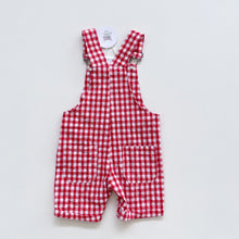 Load image into Gallery viewer, Teeny Weeny Red Gingham Shortalls NEW (6-12m)
