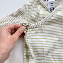 Load image into Gallery viewer, Bonds Kimono Style Footed All-In-One Green Stripe (3-6m)
