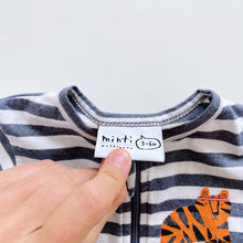 Load image into Gallery viewer, Minti Zip Romper Grey Stripes (3-6m)
