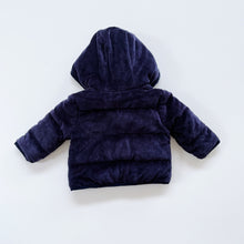 Load image into Gallery viewer, Country Road Velvet Puffer Jacket Navy (3-6m)
