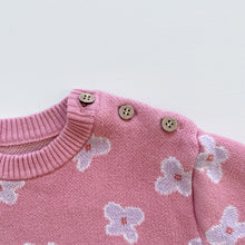 Load image into Gallery viewer, Olas Mini Knit Romper Pink Floral (6-12m)
