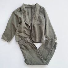 Load image into Gallery viewer, Handmade Linen Blazer + Pants Set Green (4-5y)
