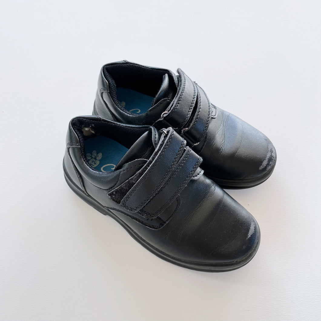 Grosby Black Leather Evan School Shoes (UK12/ US13)