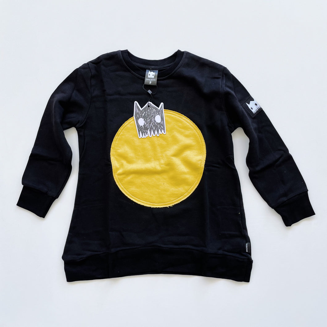 Band of Boys Oversized Circle Patch Crew Black/ Yellow NEW (7y)