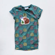 Load image into Gallery viewer, Minti Pineapple Rolled Up Tee Dress Forest NEW (5y)
