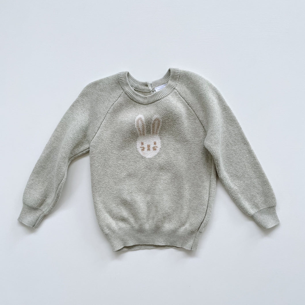 Jamie Kay Knit Jumper Green Bunny (2y)