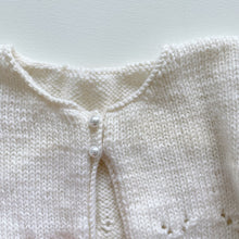 Load image into Gallery viewer, Gorgeous Handmade Lambswool Cardigan Cream *small flaw (1-2y)
