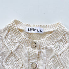 Load image into Gallery viewer, Little B's Cotton Knit Cardigan Beige (6-12m)
