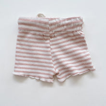 Load image into Gallery viewer, The Loved Ones Pink Stripe Shorts Waffle Fabric (3-6m)
