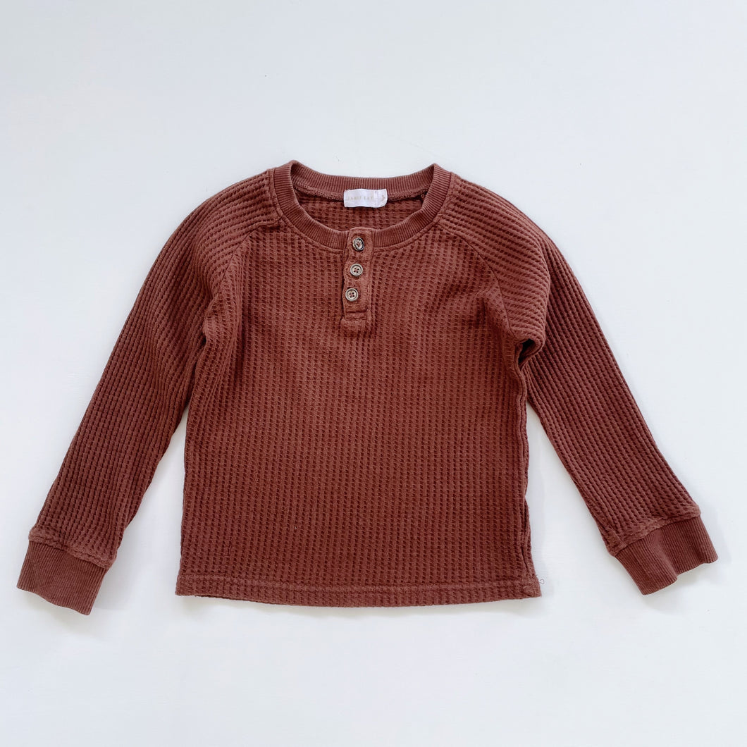 Jamie Kay Organic L/S Top Brown Waffle (5y)