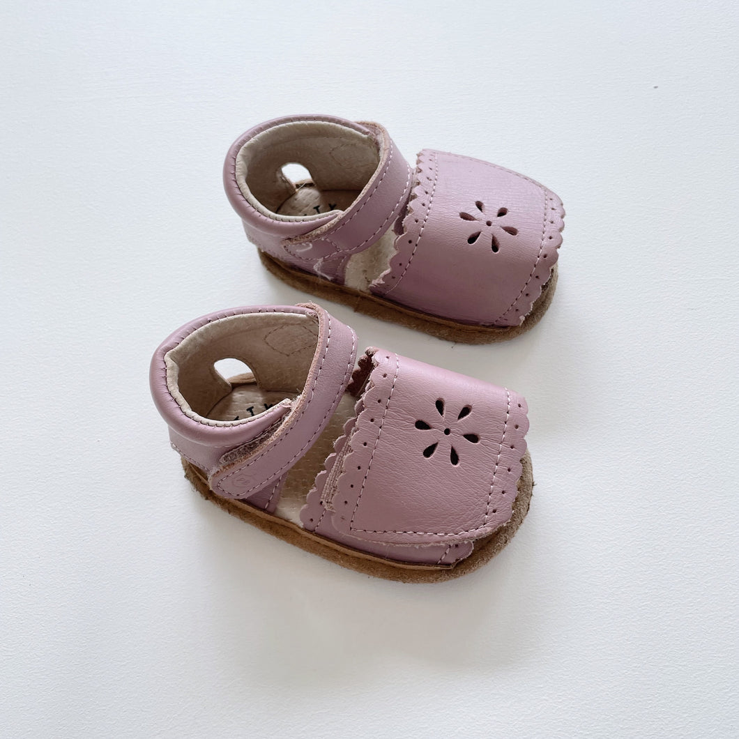 Pretty Brave Leather Sandals Dusty Mauve (S/ 0-6m)