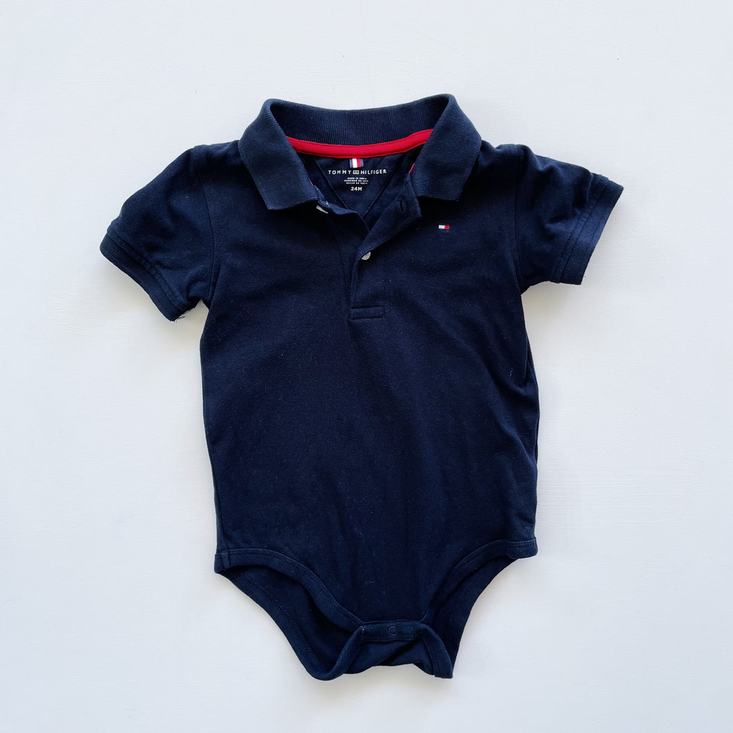 Tommy Hilfiger Collared Bodysuit Navy (24m)