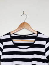 Load image into Gallery viewer, Addison Black/White Stripe Breastfeeding/Maternity Dress (12)
