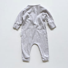 Load image into Gallery viewer, Woolbabe Organic Cotton/Merino All-In-One Grey Stars L/S (0-3m)
