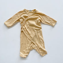 Load image into Gallery viewer, Nature Baby Organic Pointelle Kimono All-In-One Yellow (3-6m)
