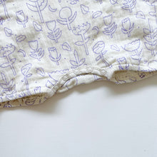 Load image into Gallery viewer, Wilson &amp; Frenchy Organic Romper Lilac Tulips NWOT (6-12m)
