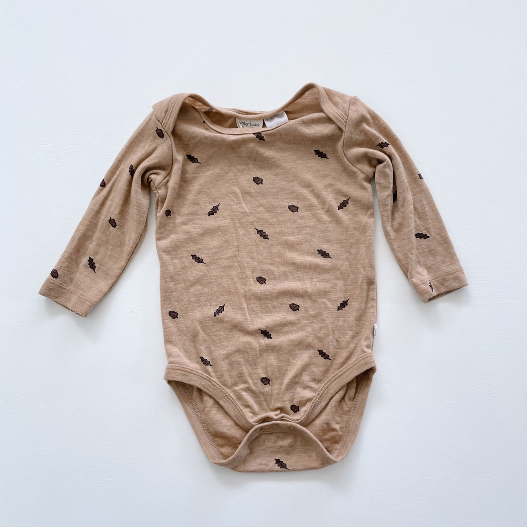 Baby Baby Merino L/S Bodysuit Acorns NWOT (12-18m)