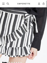 Load image into Gallery viewer, Superette B/W Stripe Wrap Skirt (14)
