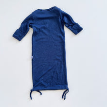 Load image into Gallery viewer, Dimples Merino Sleeping Gown Navy (newborn)
