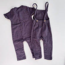 Load image into Gallery viewer, Jamie Kay Organic Muslin Overalls Bundle 2x Dark Grey (3-6m)
