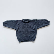 Load image into Gallery viewer, Handmade Merino Knit Jumper Charcoal (3-6m)
