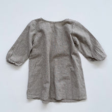Load image into Gallery viewer, Go Gently Linen/Cotton Dress Grey Stripes (2y)

