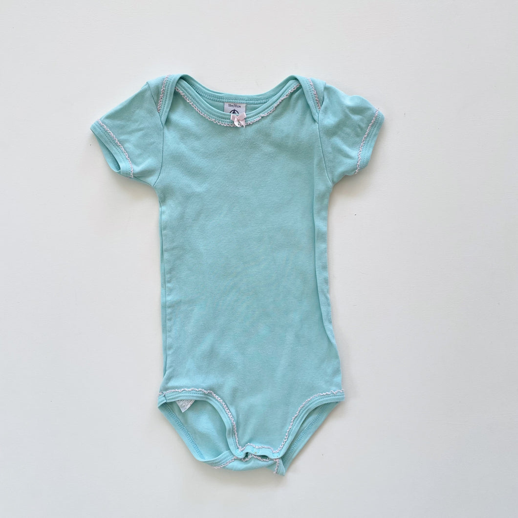 Petit Bateau S/S Bodysuit Blue (12-18m)