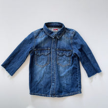 Load image into Gallery viewer, Denim Shirt Raw Hem Dark Blue (2y)

