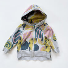 Load image into Gallery viewer, Minti Zip-Up Hoodie Pink/Yellow Pattern (3y)
