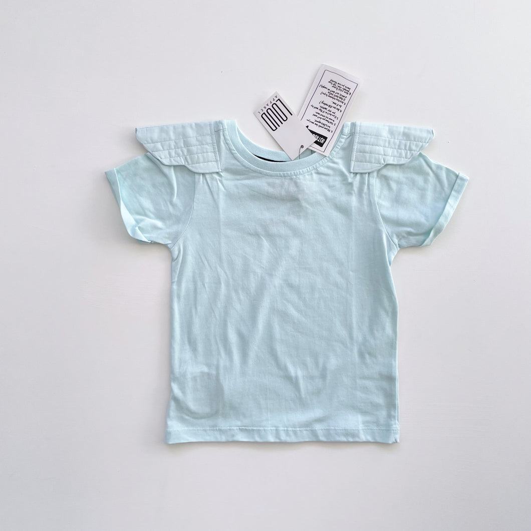 LOUD Apparel Organic Tee w Wings Turquoise NEW (3y)