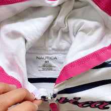Load image into Gallery viewer, Nautica Zip Hoodie Navy Stripes Pink Logo (3y)
